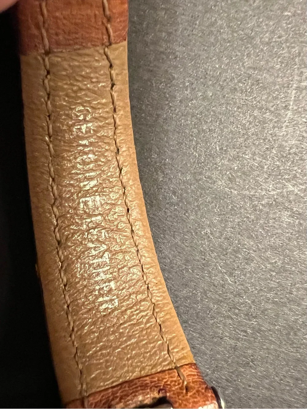 Tissot Beige Round Rock Watch with Red and Yellow Hands